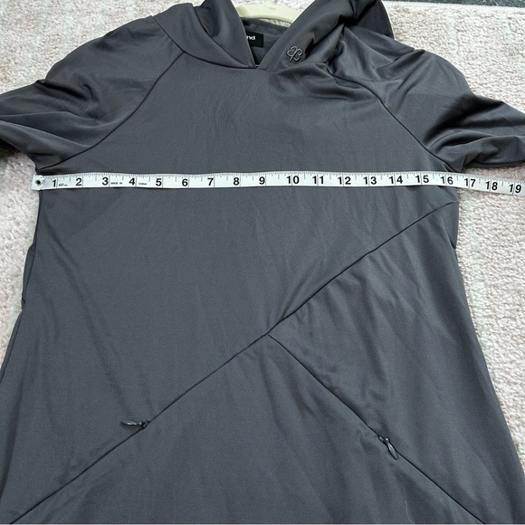 Betabrand Red Eye Charcoal Gray Long-Sleeve Travel Dress Size Small Hooded - Picture 7 of 13